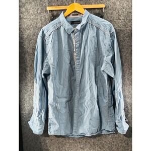 Buckle‎ Black Button Up Collar Long Sleeve Shirt Men's Size XL Light Blue